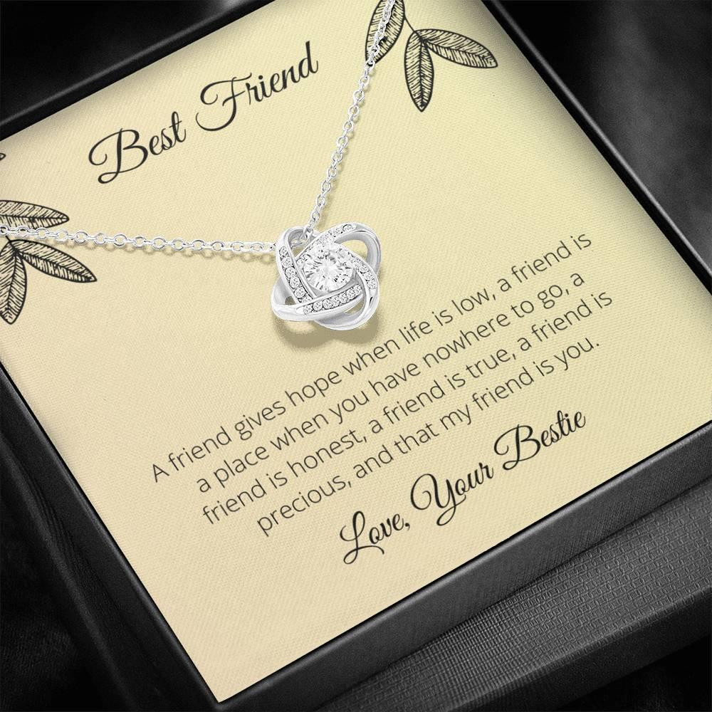 Gift For Bestie A Friend Gives Hope When Life Is Low Love Knot Necklace