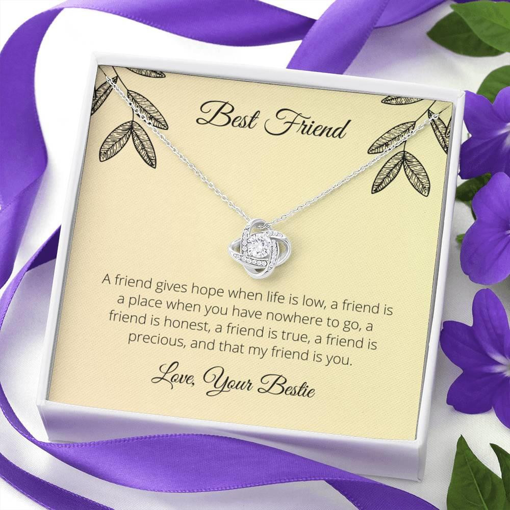 Gift For Bestie A Friend Gives Hope When Life Is Low Love Knot Necklace