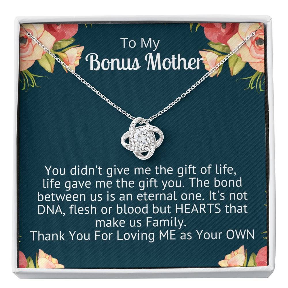 Gift For Bonus Mother Love Knot Necklace Thank You For Loving Me As Your Own