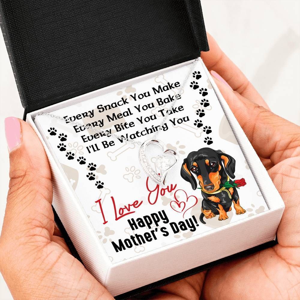 Gift For Dachshund Mom Forever Love Necklace