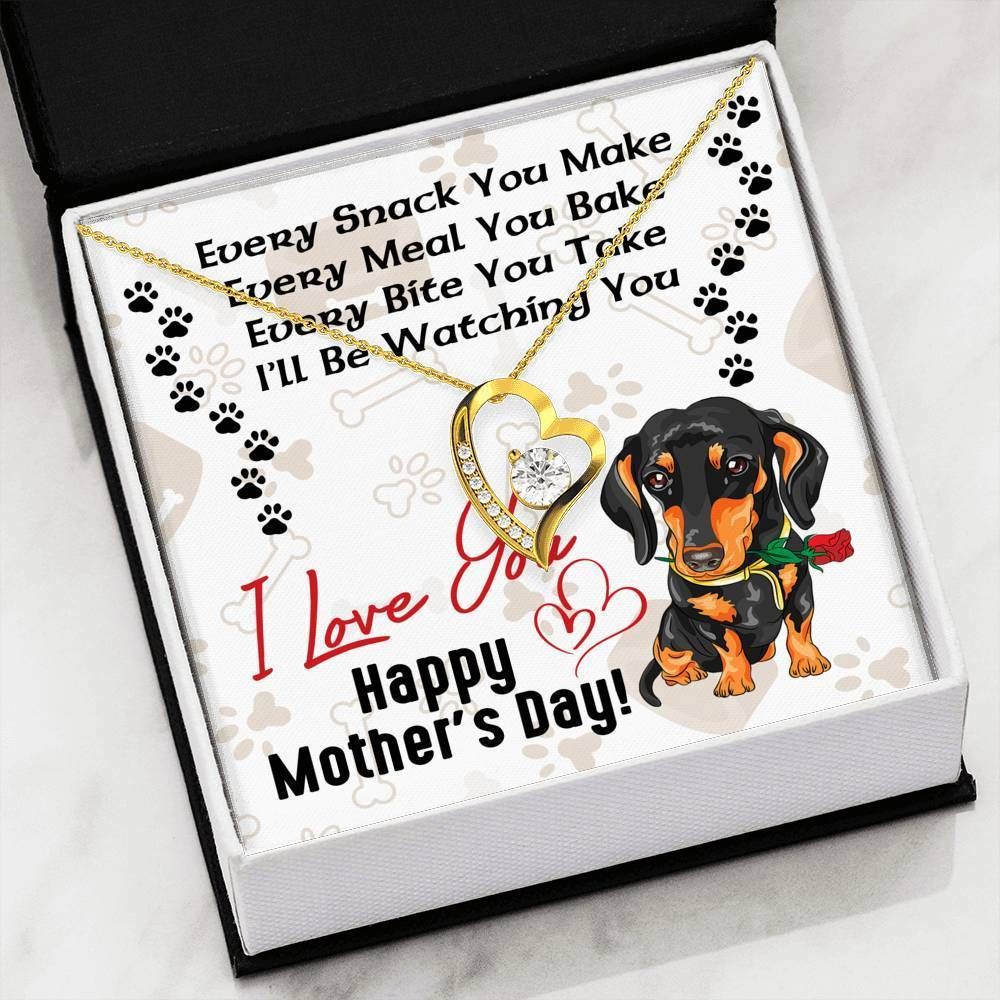 Gift For Dachshund Mom Forever Love Necklace