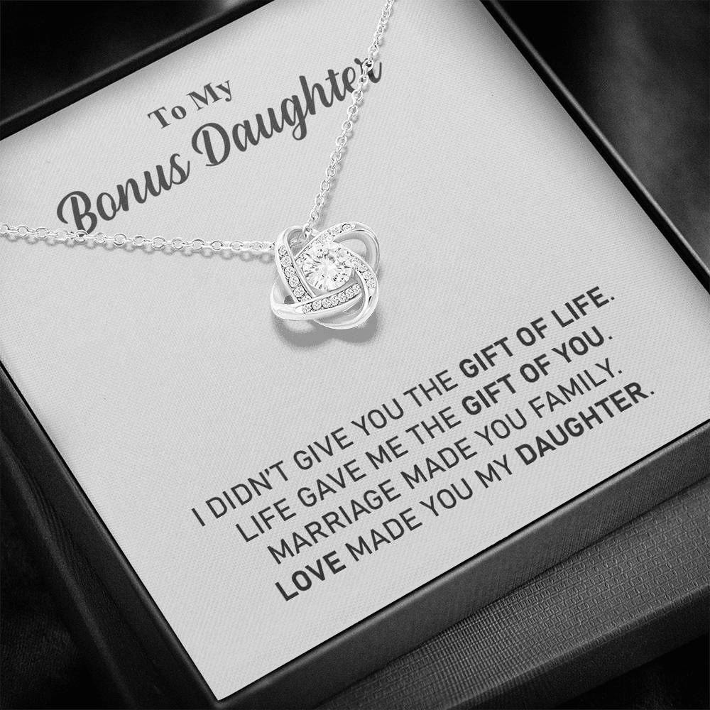 Gift For Daughter Bonus Daughter Life Gave Me Gift Of You Love Knot Necklace
