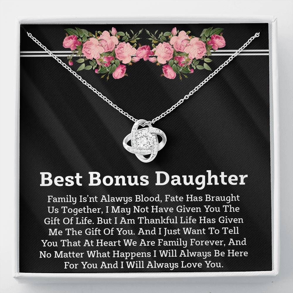 Gift For Daughter Bonus Daughter We Are Family Together Love Knot Necklace