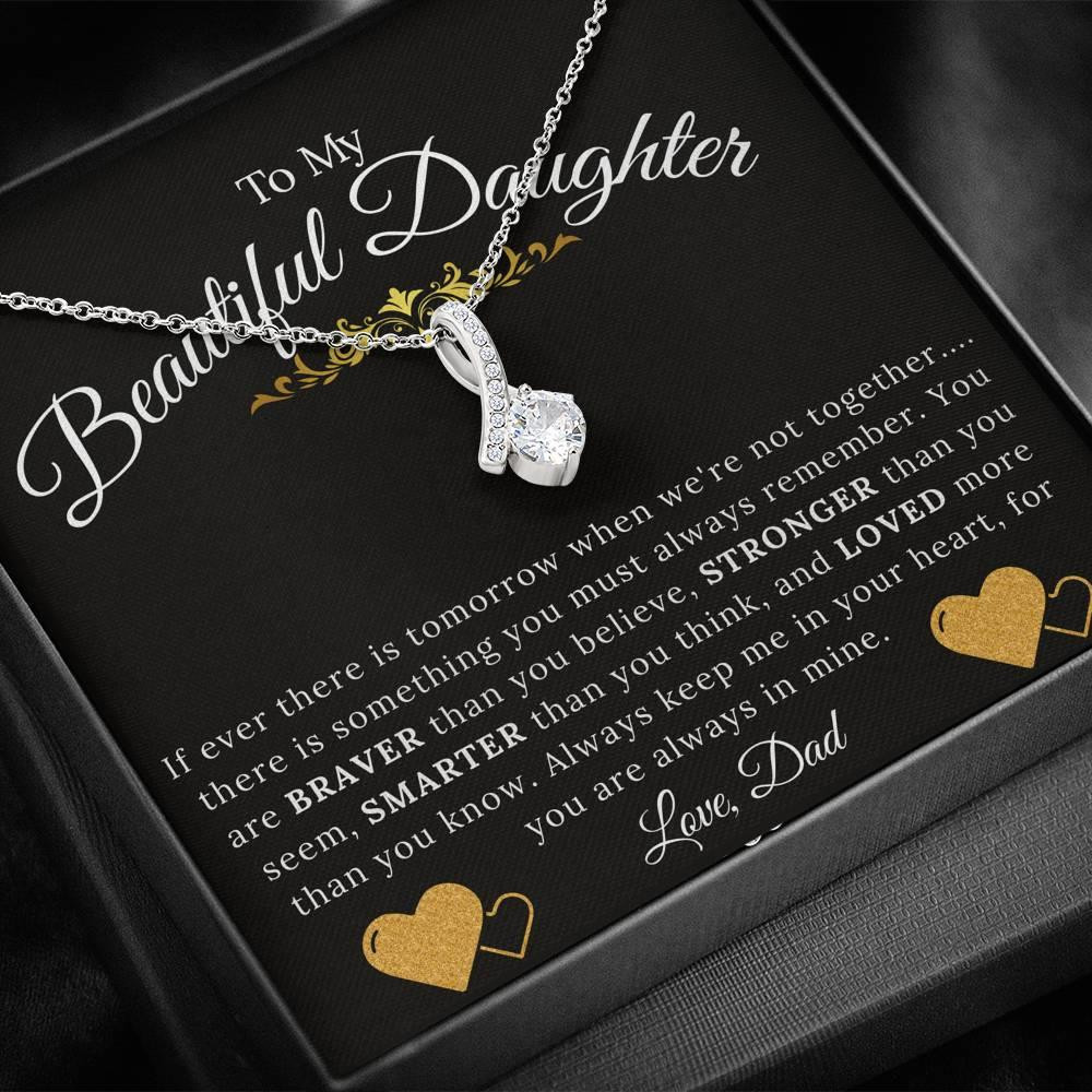 Gift For Daughter From Dad You Are Braver Than You Believe Alluring Beauty Necklace