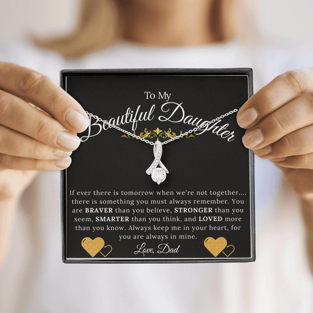 Gift For Daughter From Dad You Are Braver Than You Believe Alluring Beauty Necklace