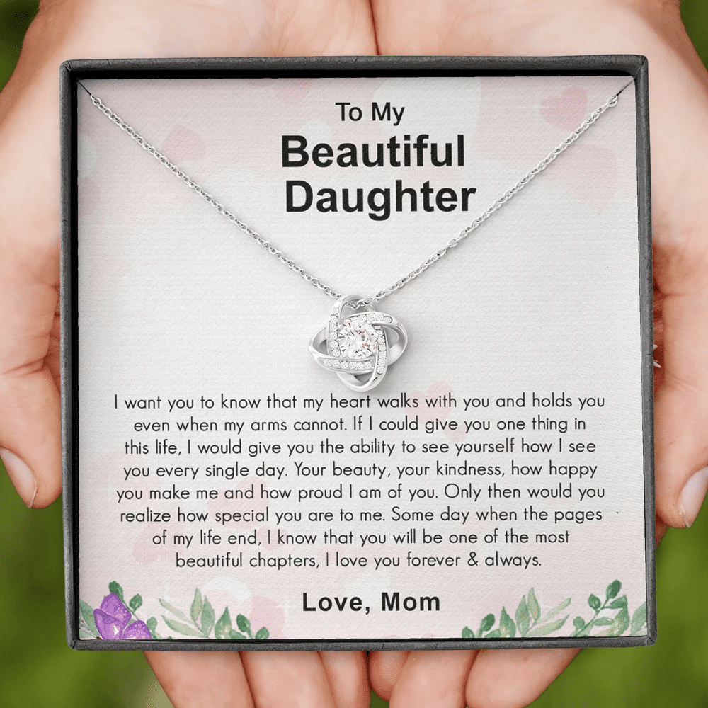 Gift For Daughter Give You One Thing In Life Love Knot Necklace