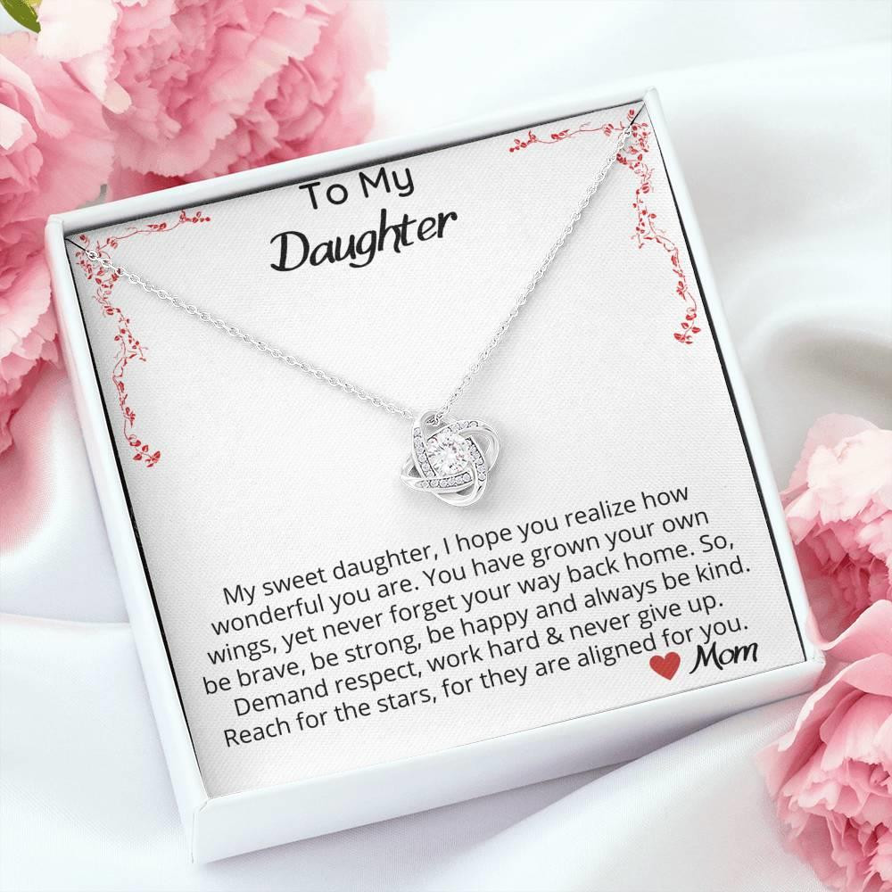 Gift For Daughter I Hope You Realize How Wonderful You Are Love Knot Necklace
