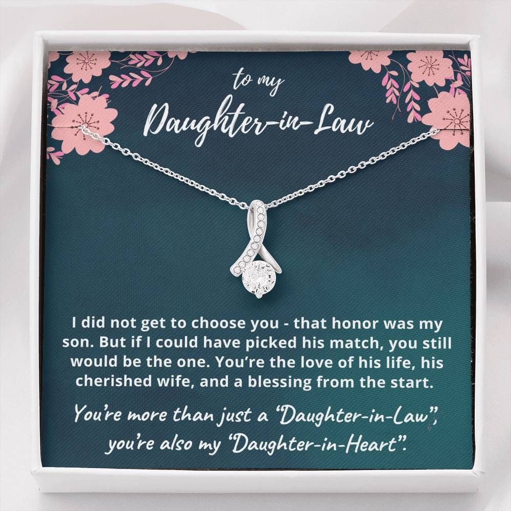Gift For Daughter In Law You're The Love Of My Son 14K White Gold Alluring Beauty Necklace