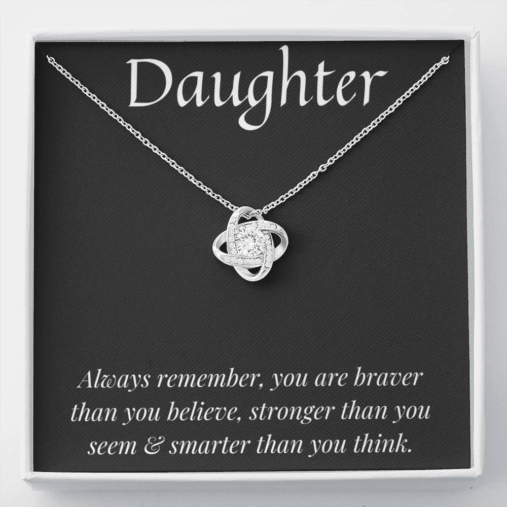 Gift for Daughter Love Knot Necklace With Cable Chain