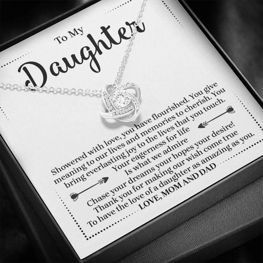Gift For Daughter Love Knot Necklace Your Eagerness For Life Is What We Admire