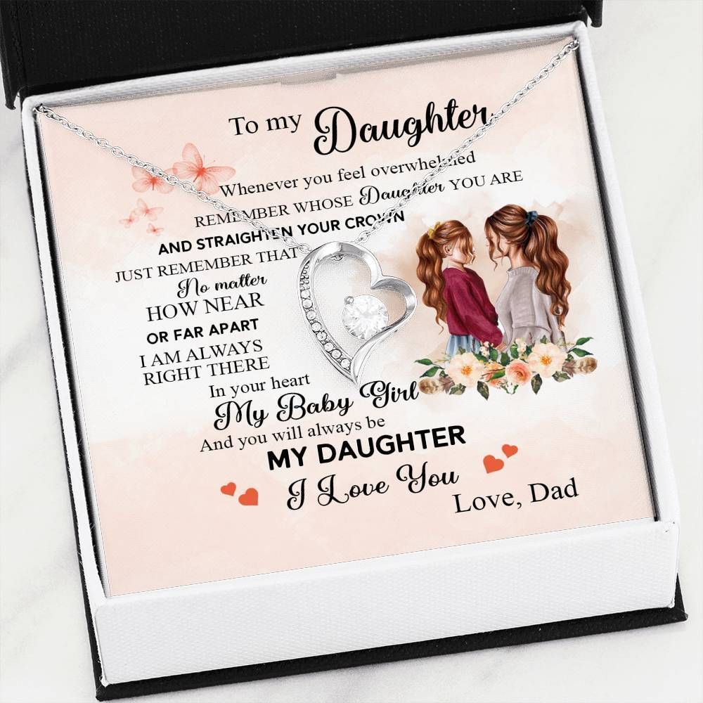 Gift For Daughter My Baby Girl Love Form Dad Forever Love Necklace
