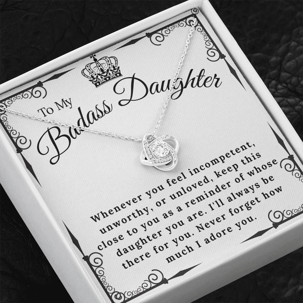 Gift For Daughter Never Forget How Much I Adore You Love Knot Necklace