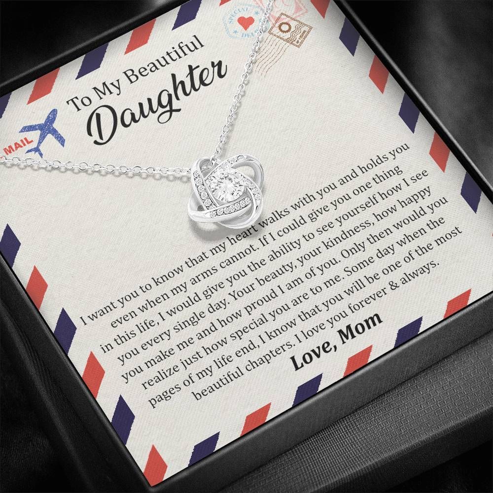 Gift For Daughter One Thing In Life Airmail Design Love Knot Necklace