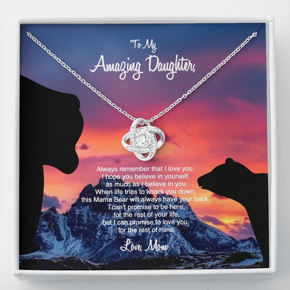 Gift For Daughter This Mama Bear Will Always Have Your Back Love Knot Necklace