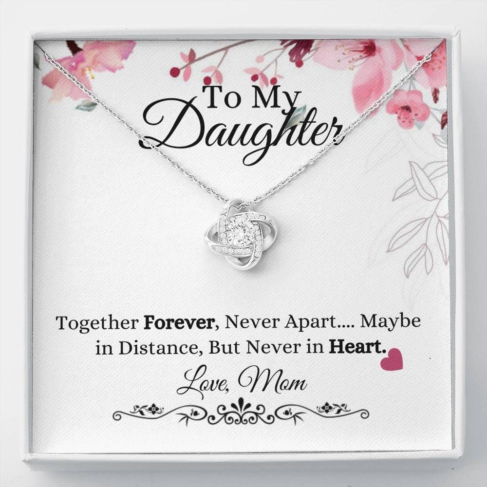 Gift For Daughter Together Forever 14K White Gold Love Knot Necklace