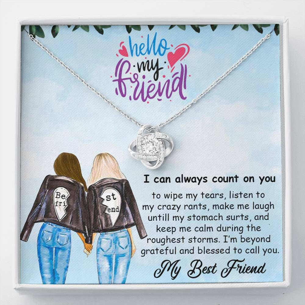 Gift For Friend Best Friend I Am Grateful To Call You Love Knot Necklace