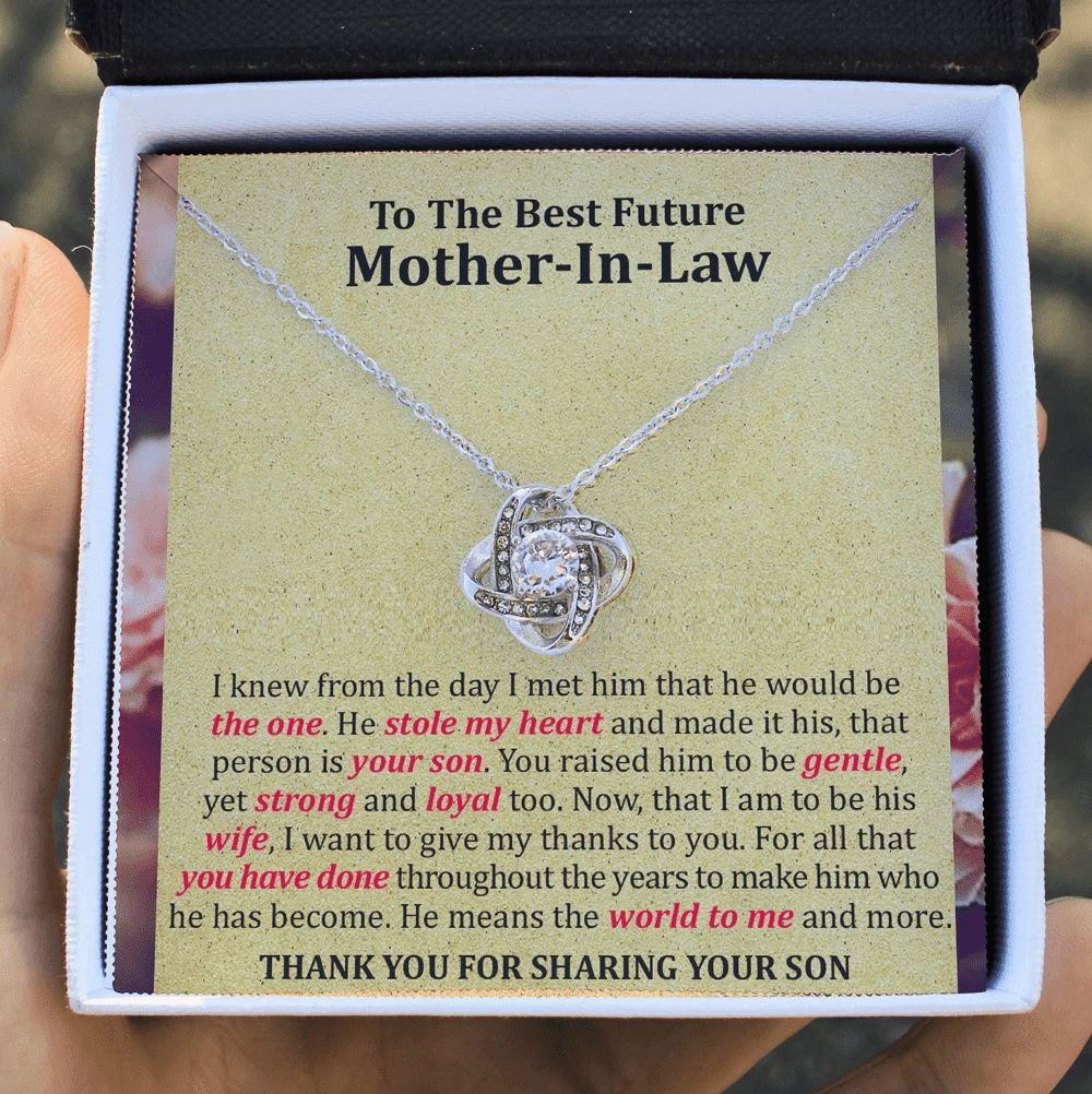 Gift For Future Mother In Law Give My Thanks To You Love Knot Necklace