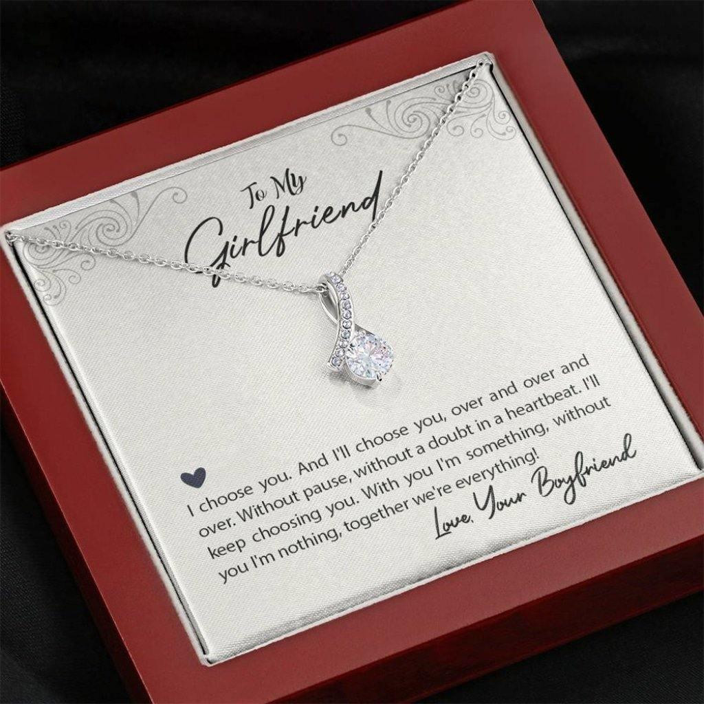 Gift For Girlfriend Alluring Beauty Necklace I Will Choose You Over And Over