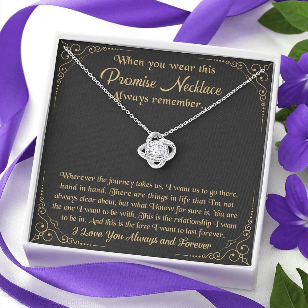 Gift For Girlfriend Love Knot Necklace I Love You Always And Forever