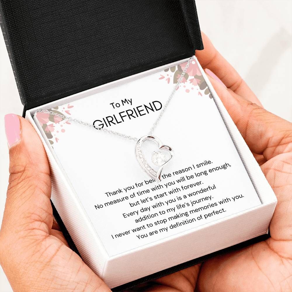 Gift For Girlfriend You Are My Definition Of Perfect 14K White Gold Forever Love Necklace