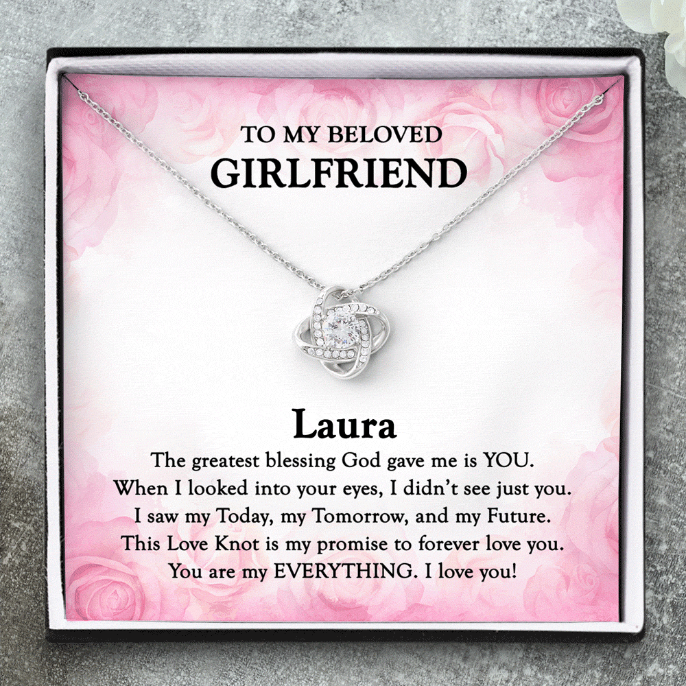 Gift For Girlfriend You Are My Everything Love Knot Necklace