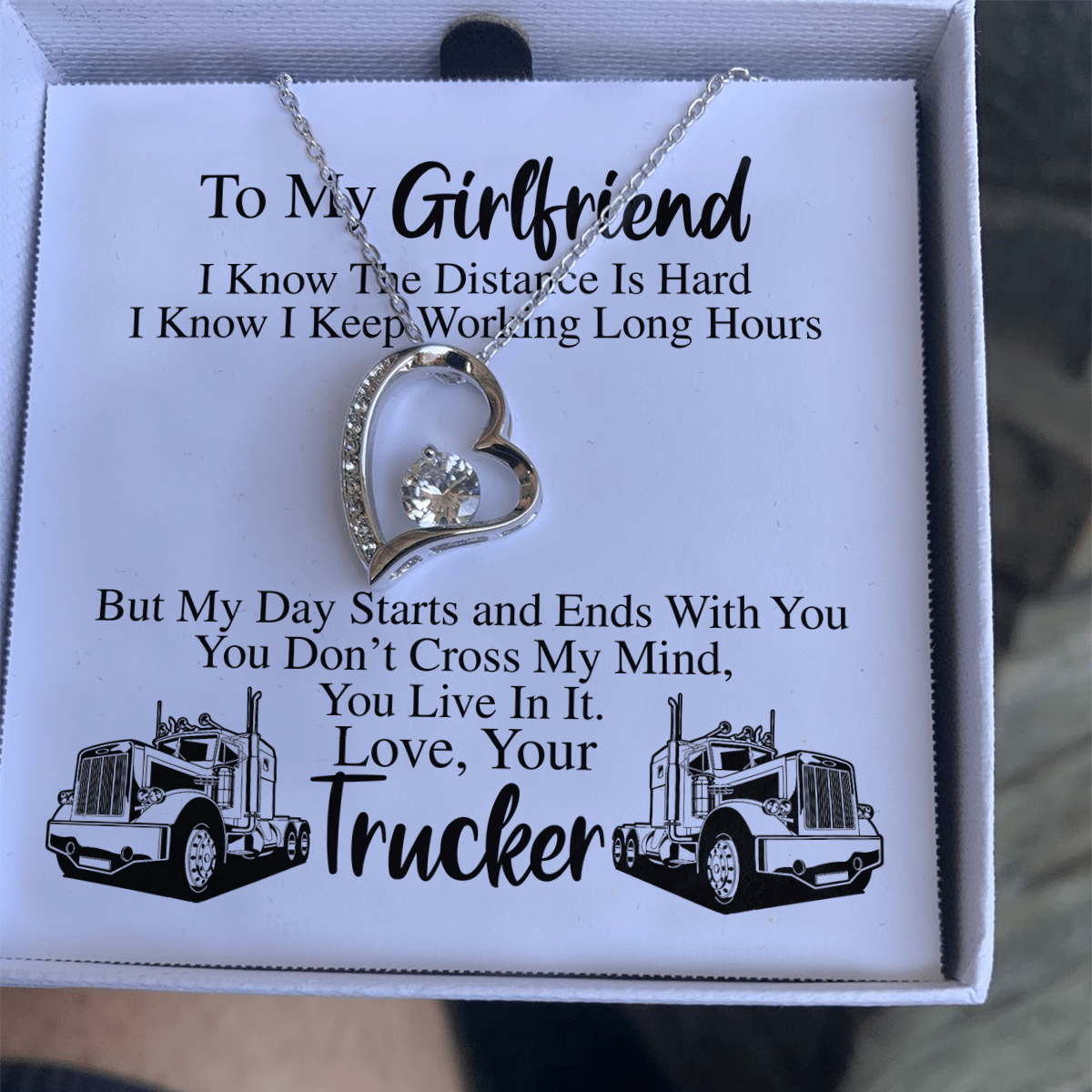 Gift For Girlfriends Trucker's Girl Forever Love Necklace