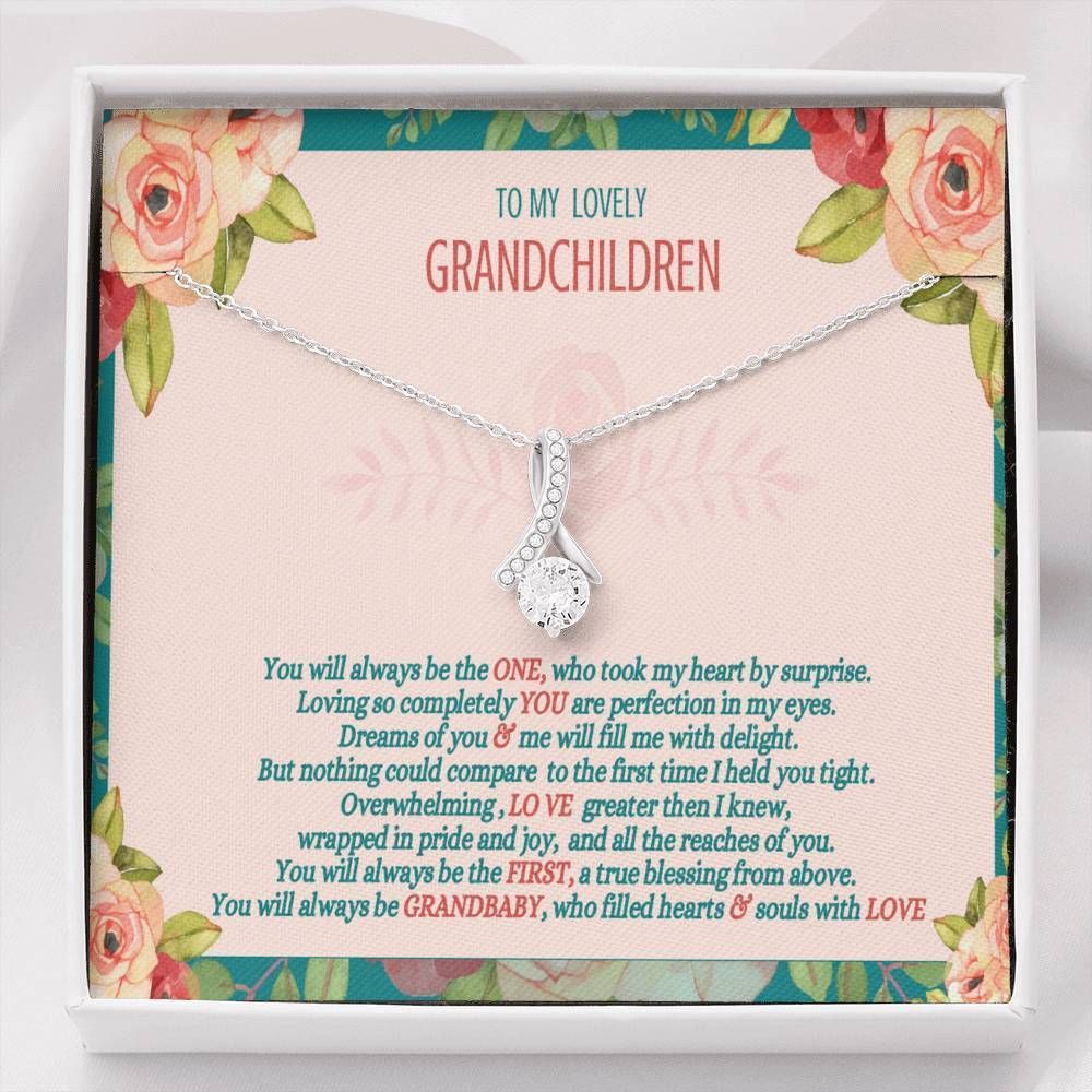 Gift For Grandchildren You A True Blessing From Above 14K White Gold Alluring Beauty Necklace