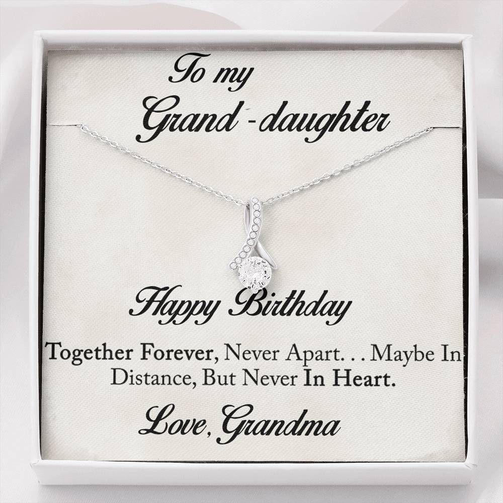 Gift For Grand-Daughter Happy Birthday 14K White Gold Alluring Beauty Necklace