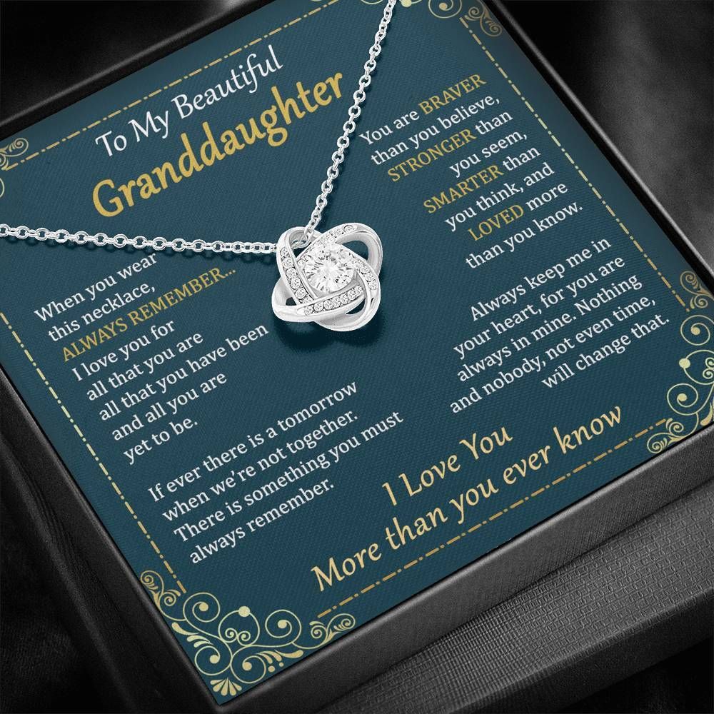 Gift For Granddaughter I Love You More Than You Ever Know Love Knot Necklace