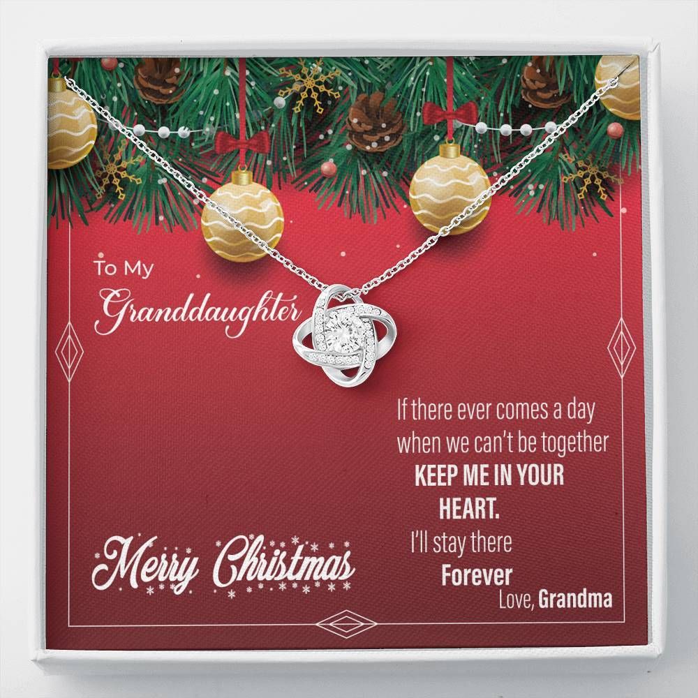 Gift For Granddaughter Keep Me In Your Heart Merry Christmas Love Knot Necklace