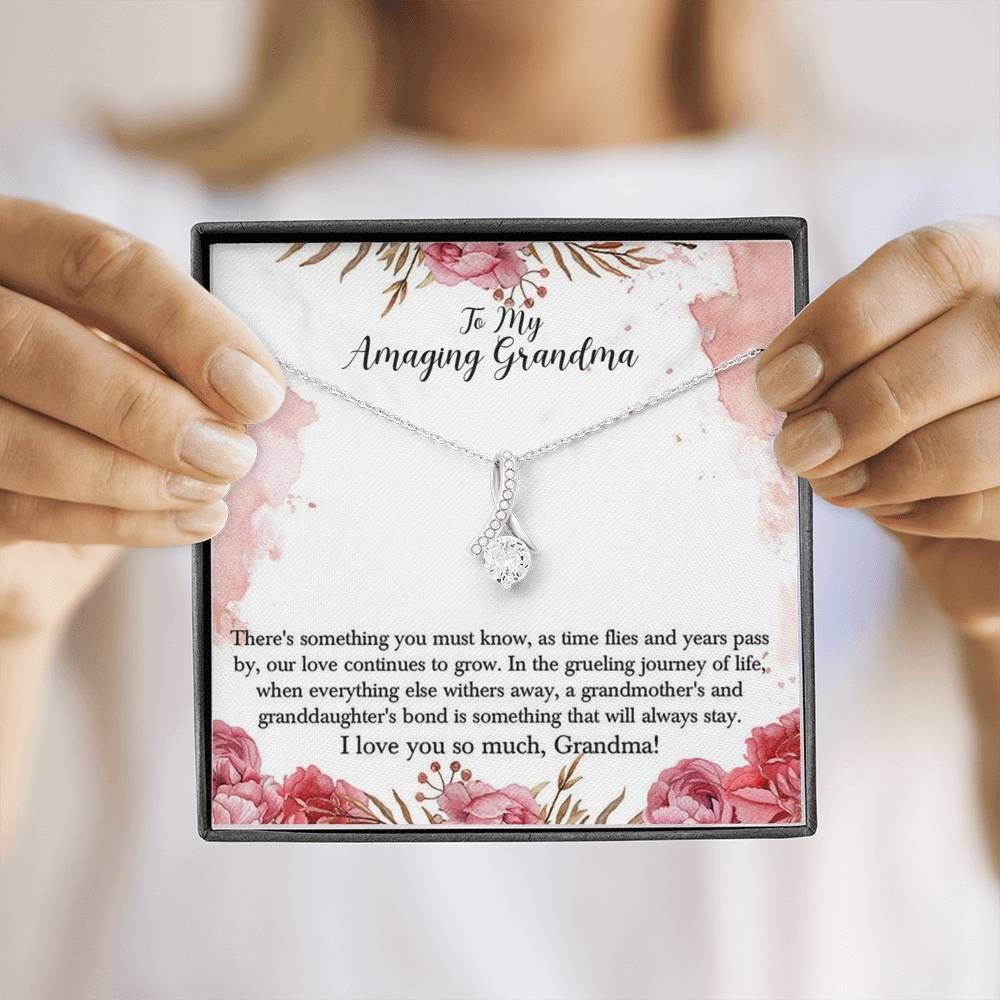 Gift For Grandma Our Love Continues To Grow 14K White Gold Alluring Beauty Necklace