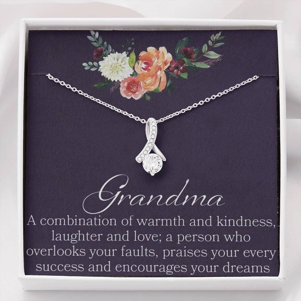 Gift For Grandma Who Encourages Your Dreams 14K White Gold Alluring Beauty Necklace