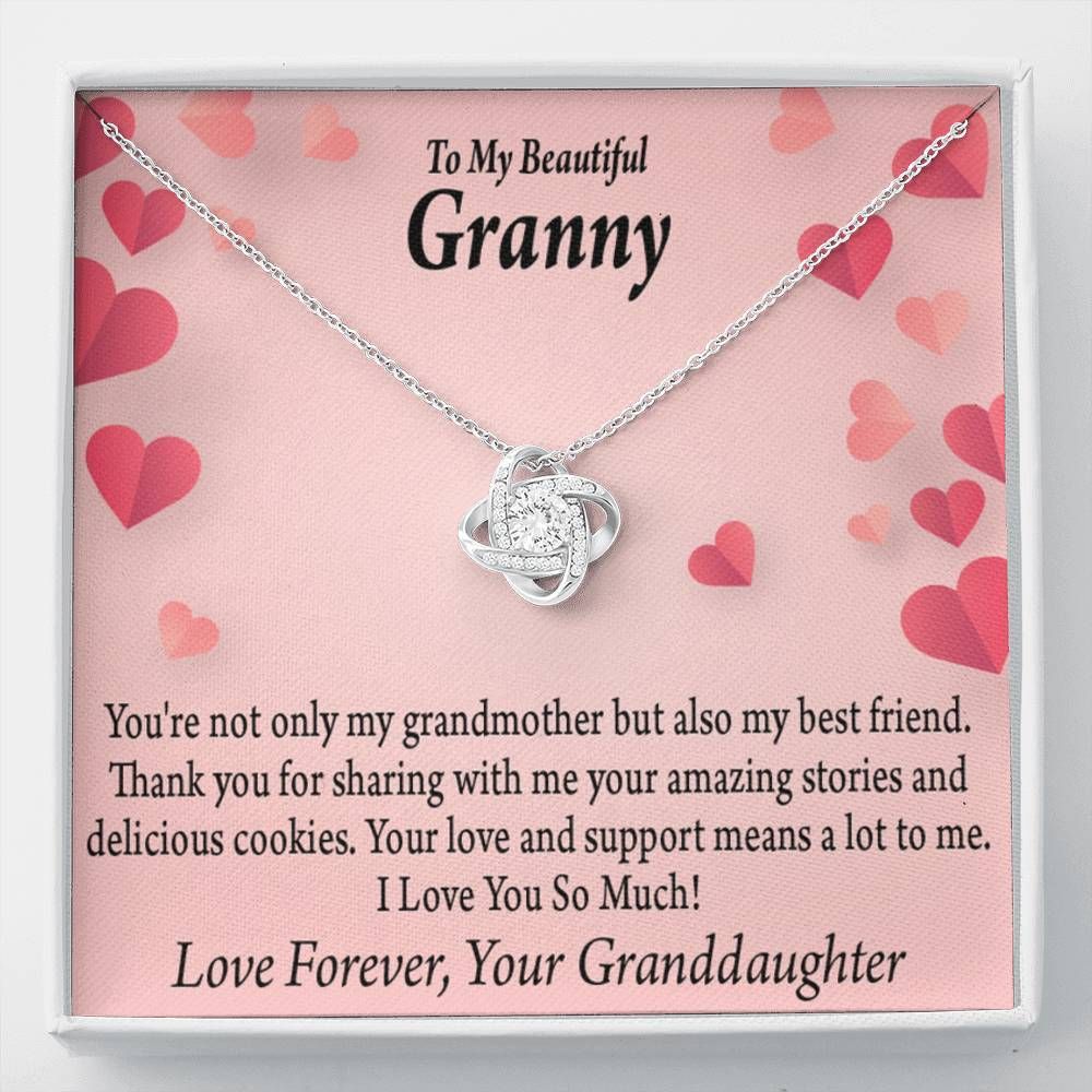 Gift For Grandmother Love Knot Necklace Thank You For Sharing With Me Your Stories