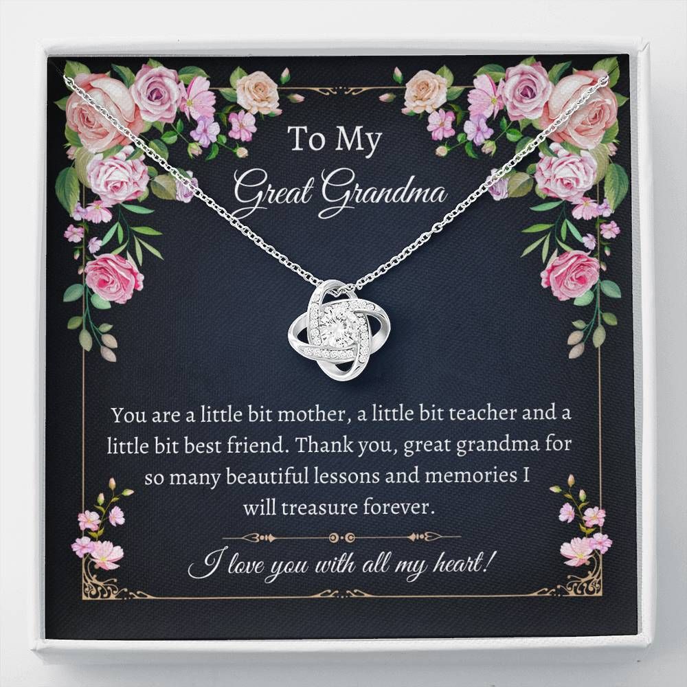 Gift For Great Grandma Love Knot Necklace I Love You With All My Heart