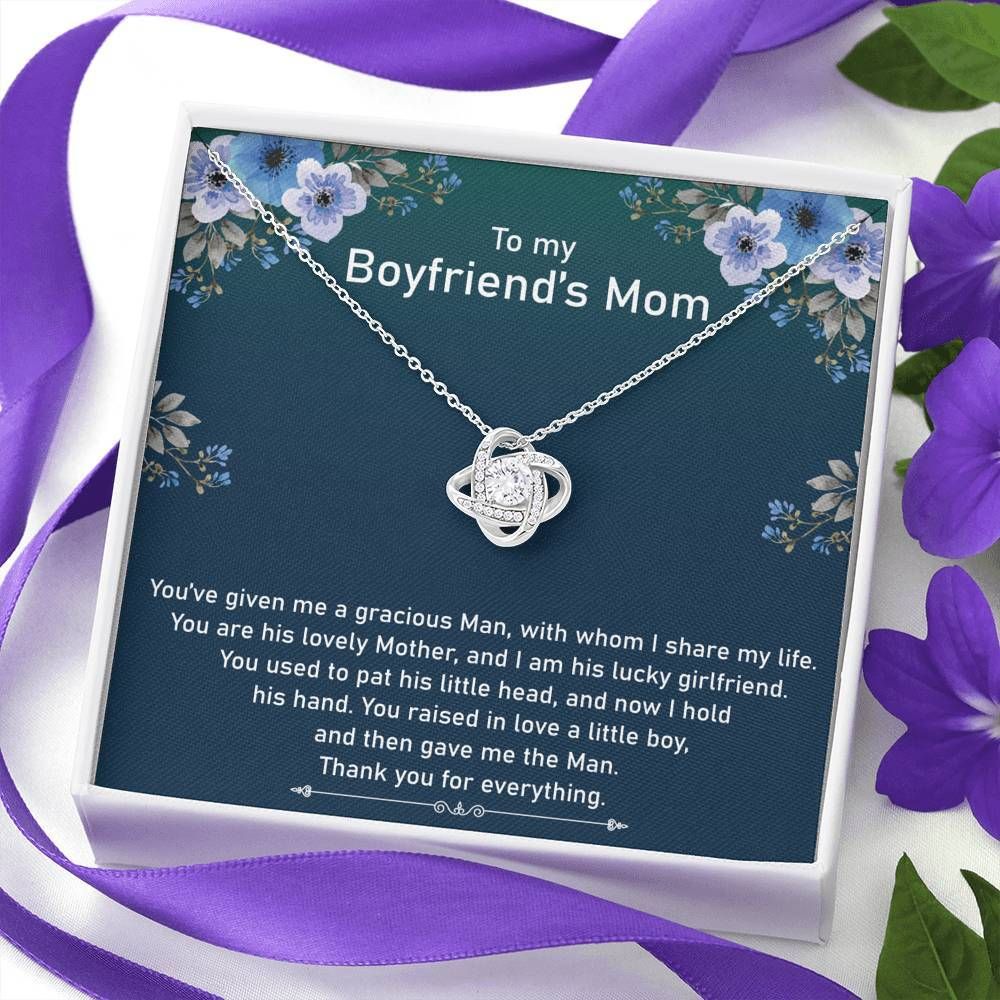 Gift For Mom Boyfriend's Mom Thank You For Everything Love Knot Necklace
