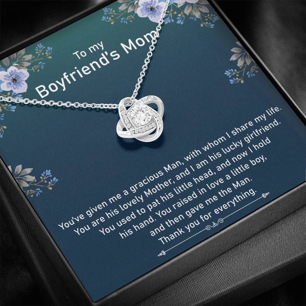 Gift For Mom Boyfriend's Mom Thank You For Everything Love Knot Necklace