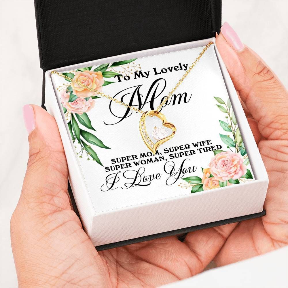 Gift For Mom Forever Love Necklace Message Card Super Mom I Love You