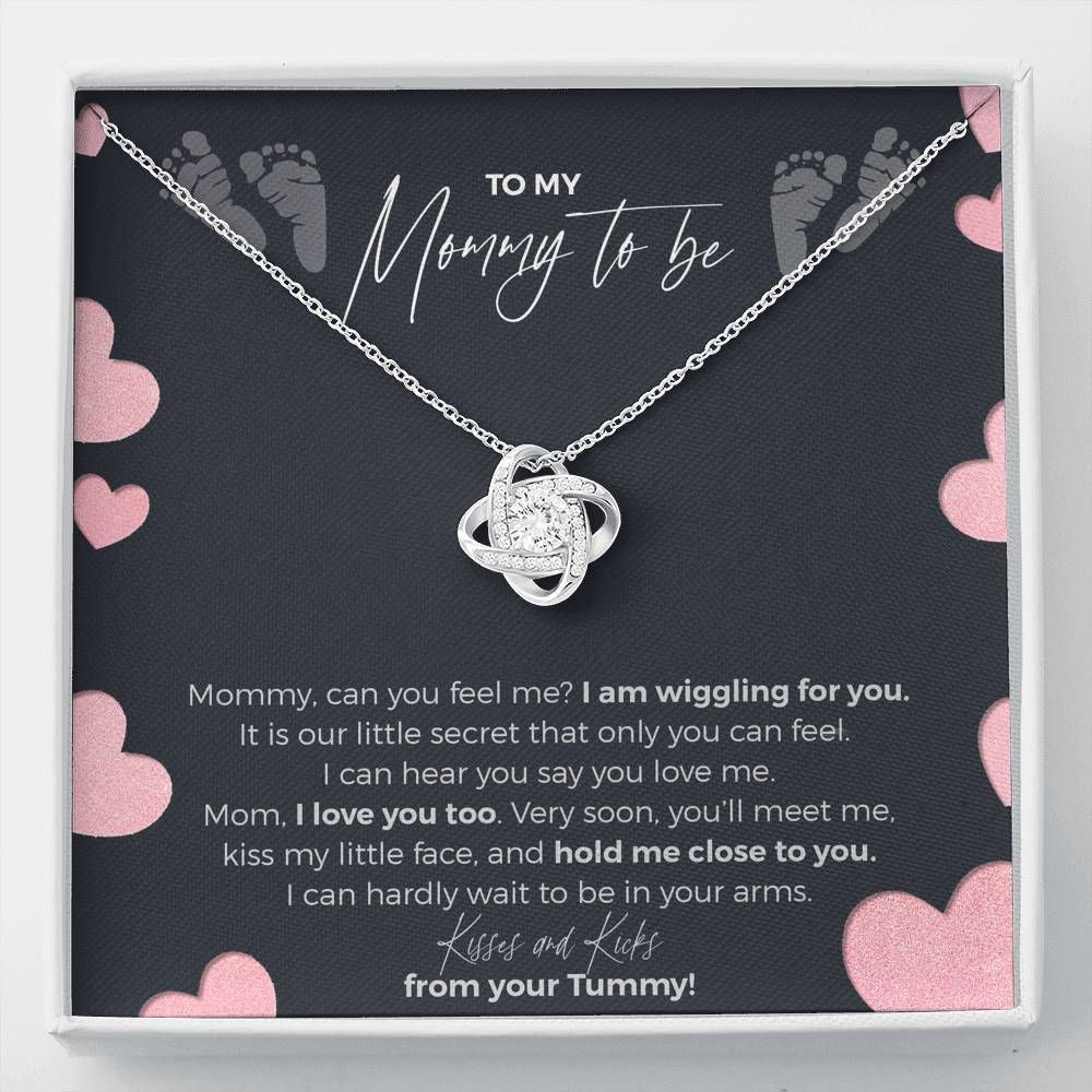 Gift For Mom Kisses And Kicks From Your Tummy Love Knot Necklace