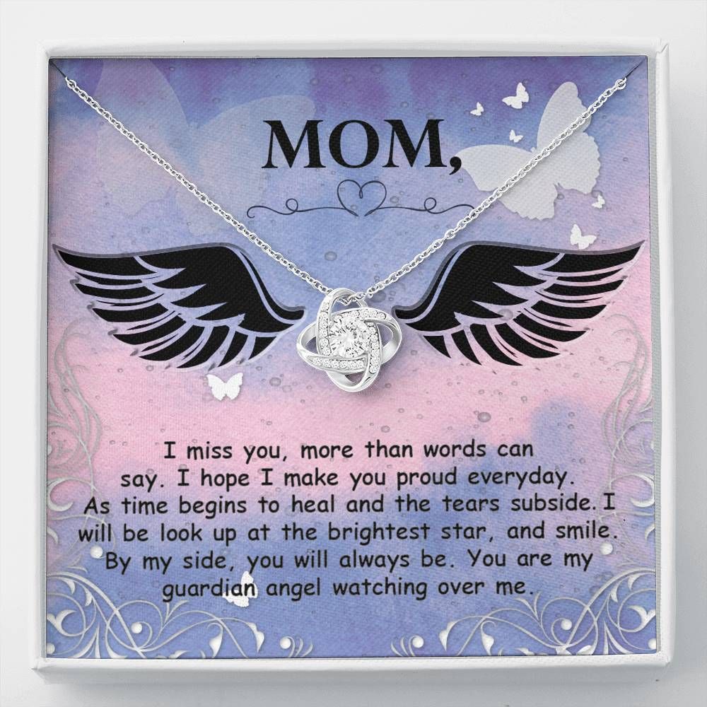 Gift For Mom Love Knot Necklace I Miss You More Than Words Can Say