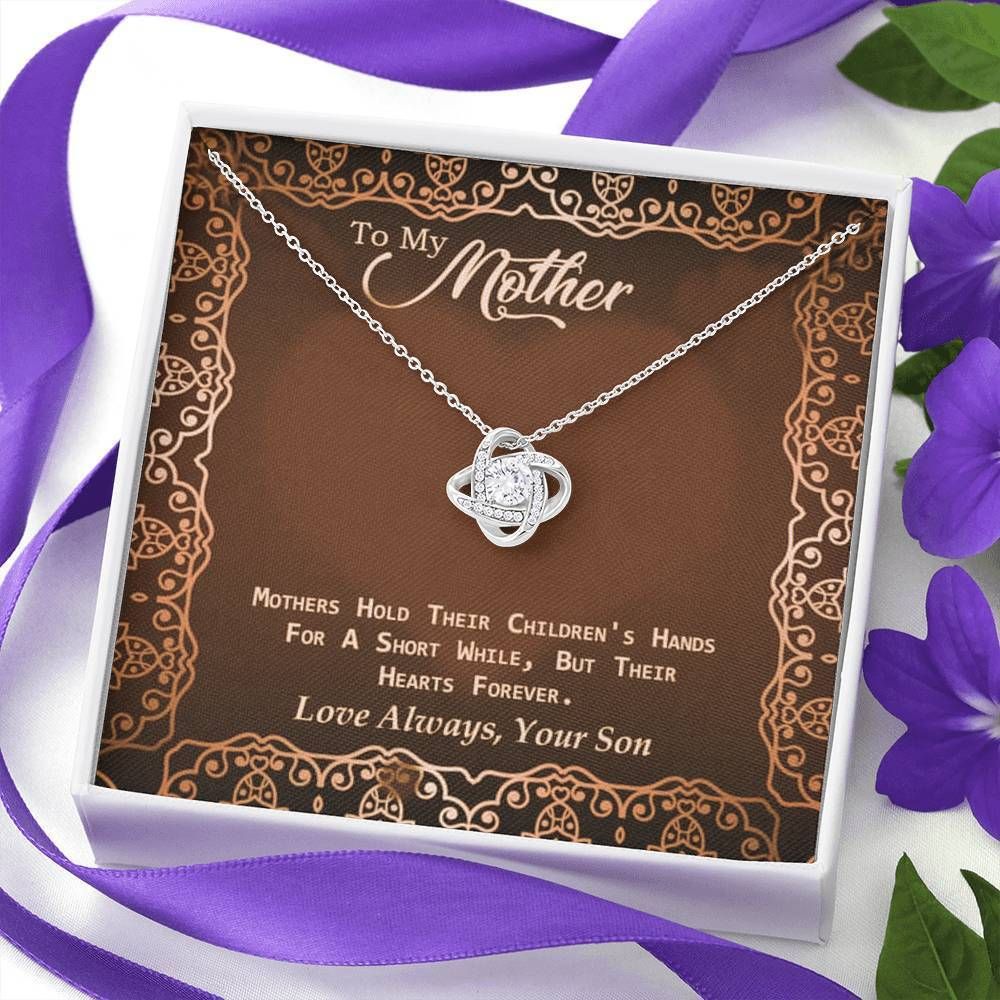 Gift For Mom Love Knot Necklace Mothers Hold Their Hearts Forever