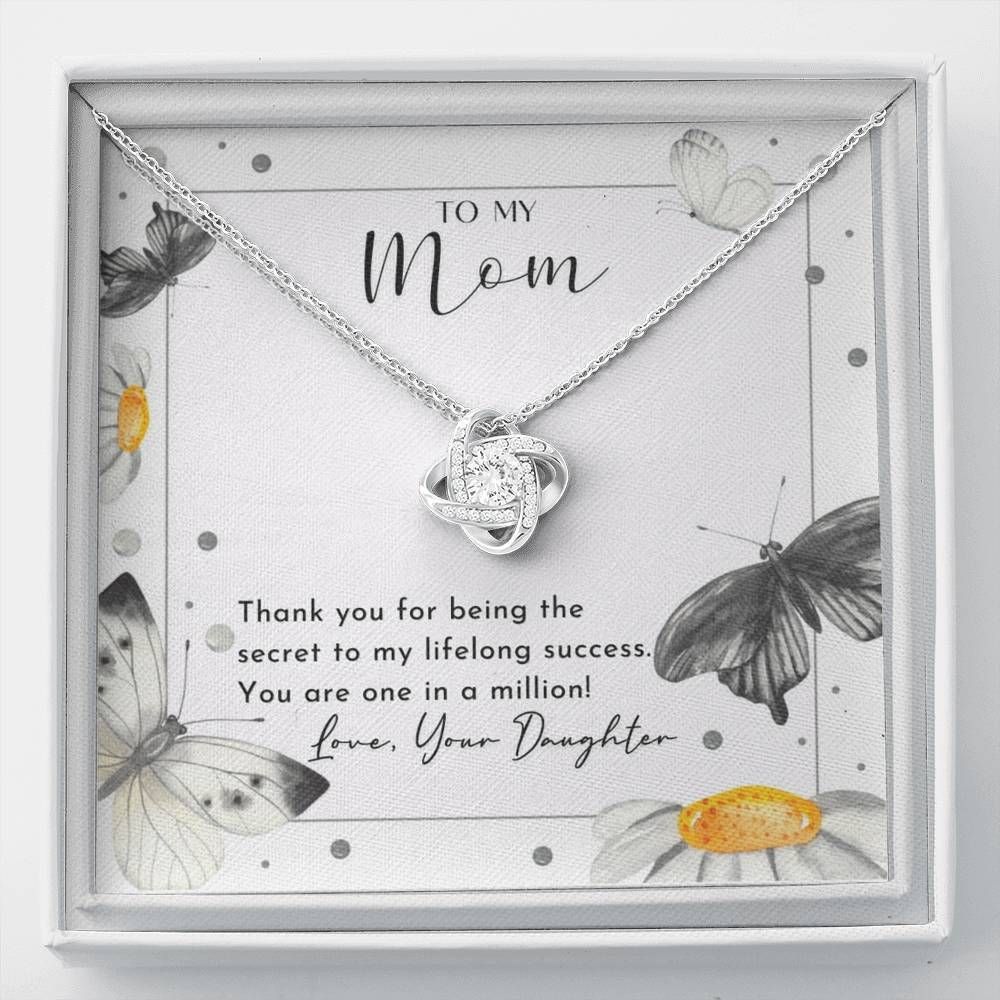 Gift For Mom Love Knot Necklace Thank You For Being The Secret To My Lifelong Success