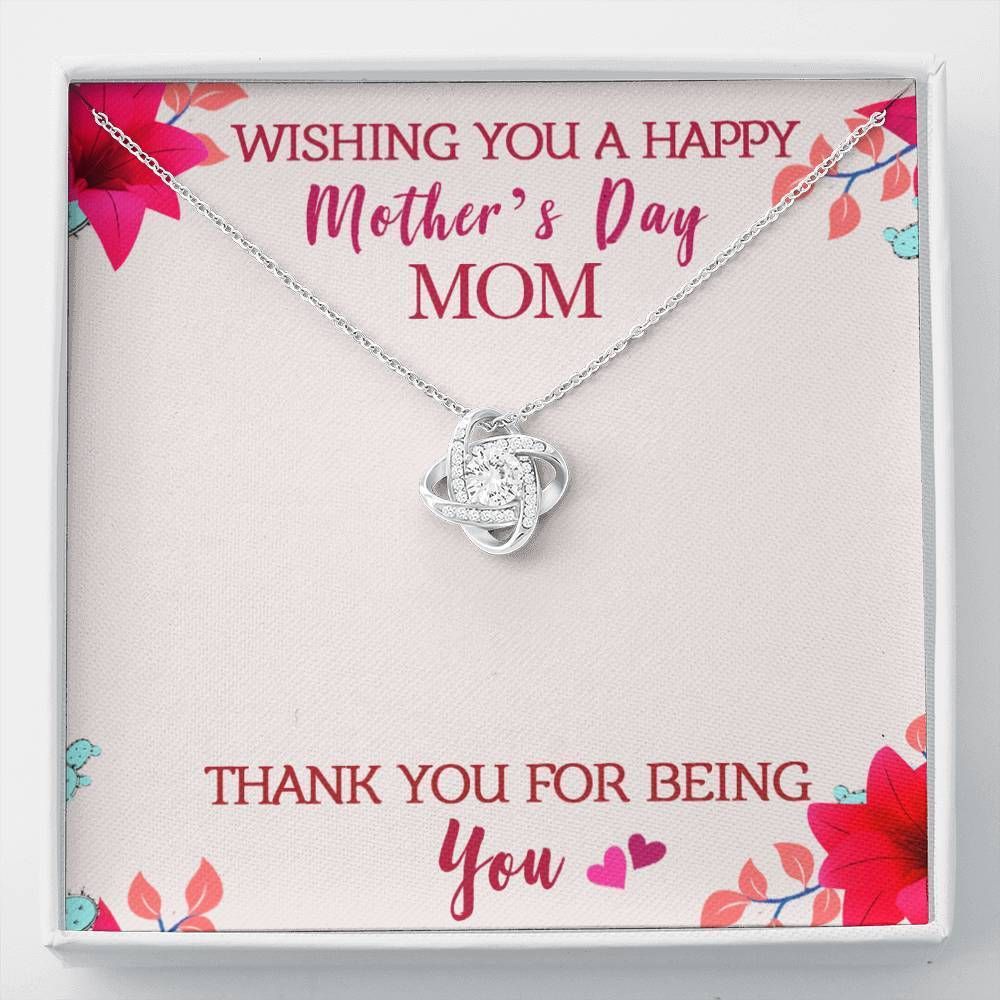 Gift For Mom Love Knot Necklace Wish You A Happy Mother's Day