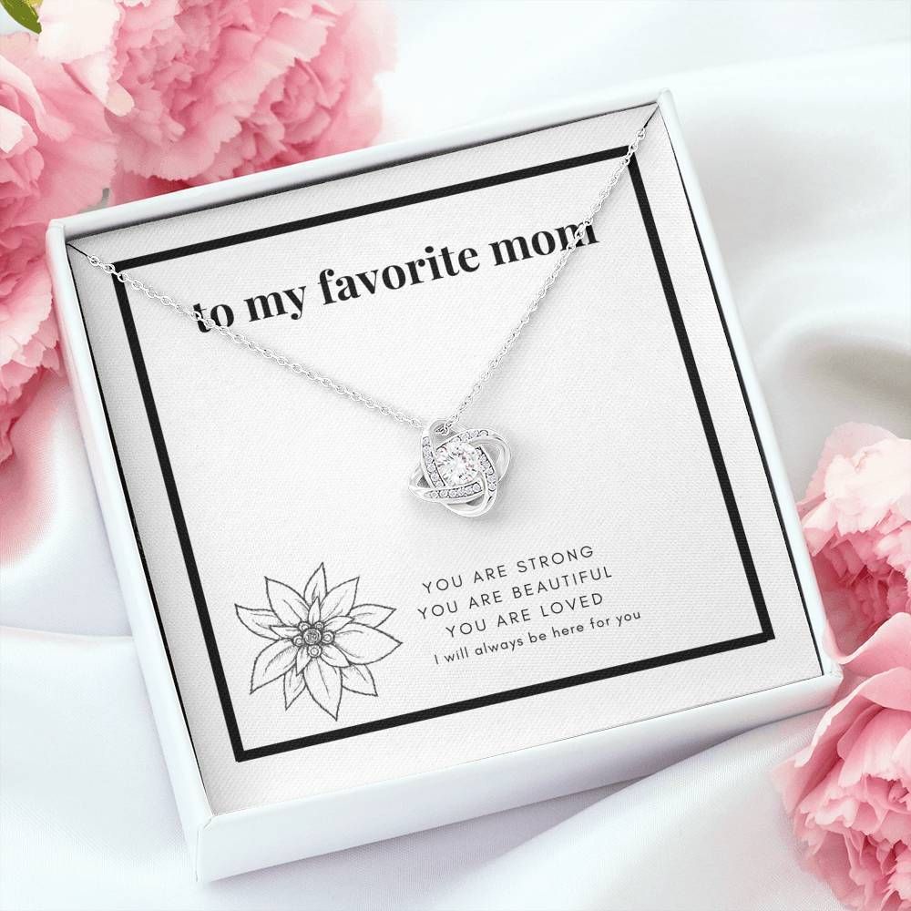 Gift For Mom Love Knot Necklace You Are Beautiful