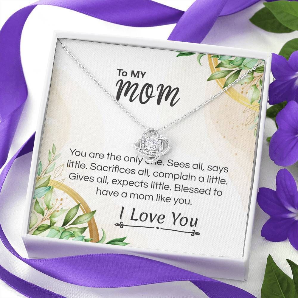 Gift For Mom Love Knot Necklace You Are The Only One