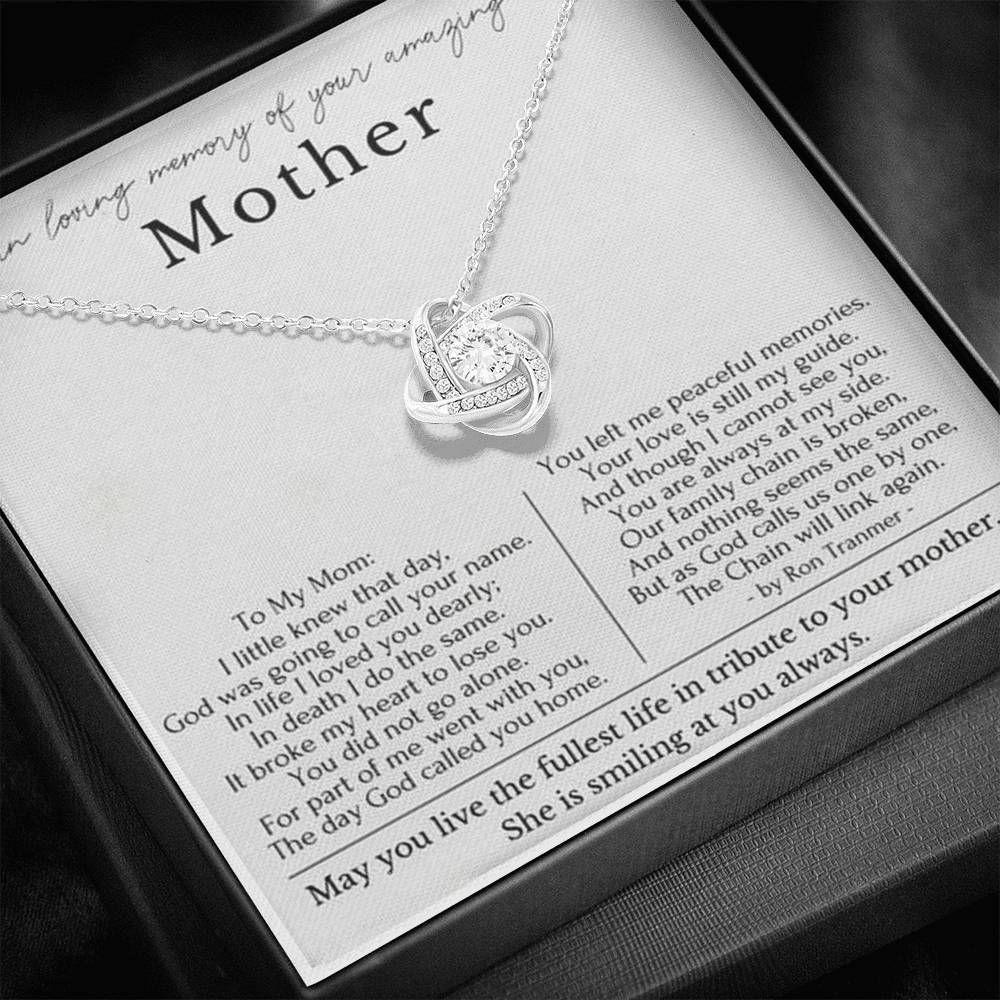 Gift For Mom Love Knot Necklace You Left Me Peaceful Memories