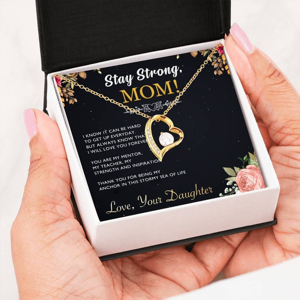 Gift For Mom Thanks For Being My Anchor 18k Gold Forever Love Necklace