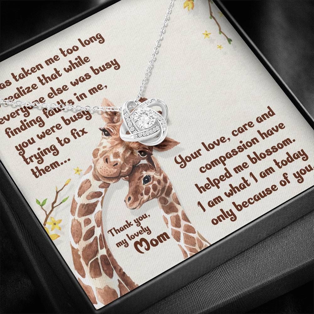 Gift For Mom What I Am Today Only Because Of You Love Knot Necklace