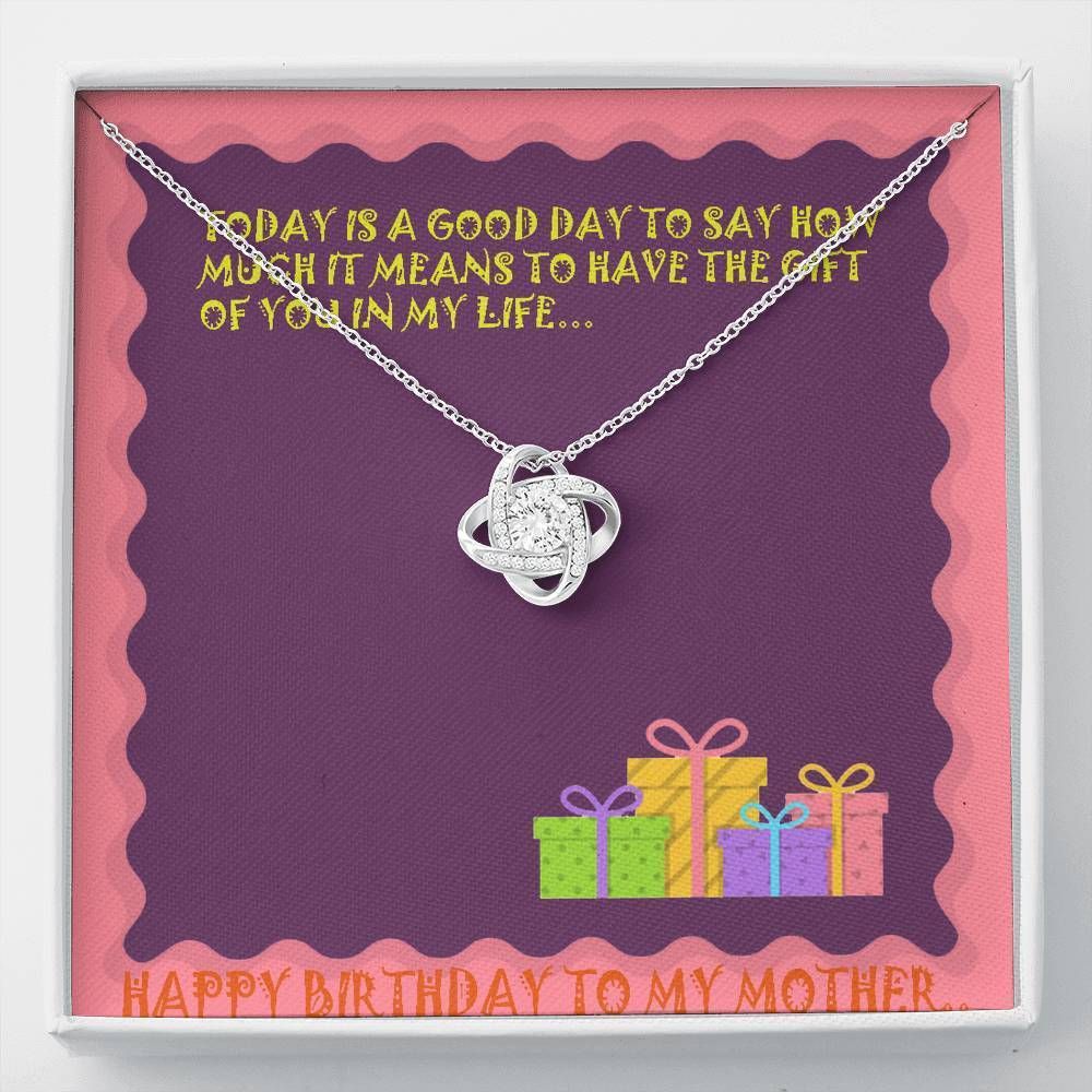 Gift For Mom You Are My Best Gift Love Knot Necklace