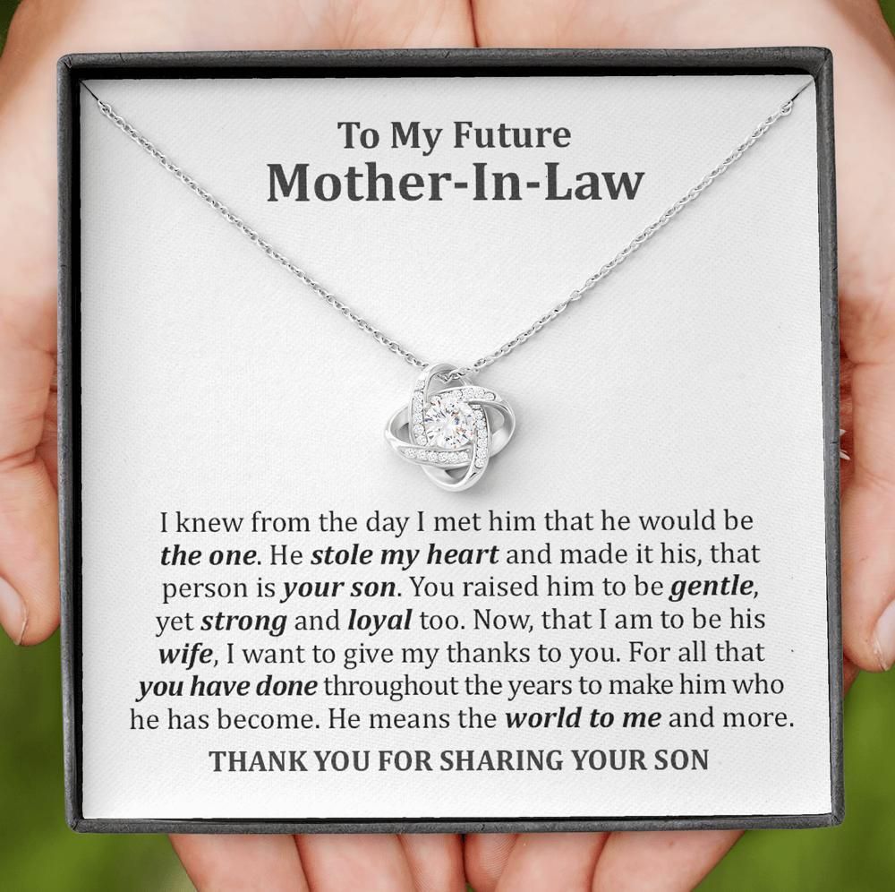 Gift For Mother In Law Thank You For Sharing Your Son Love Knot Necklace