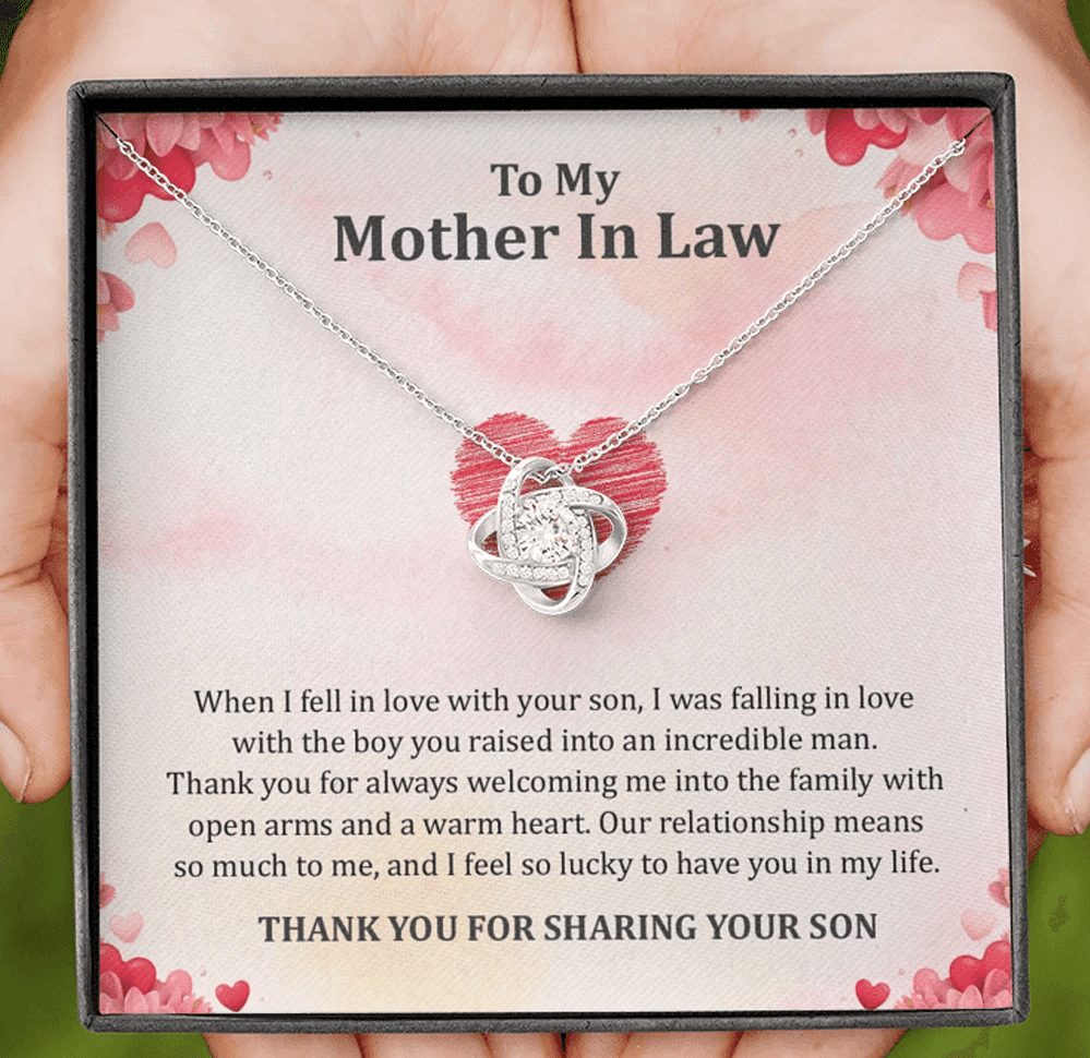 Gift For Mother In Law Thank You For Welcoming Me Into The Family Love Knot Necklace